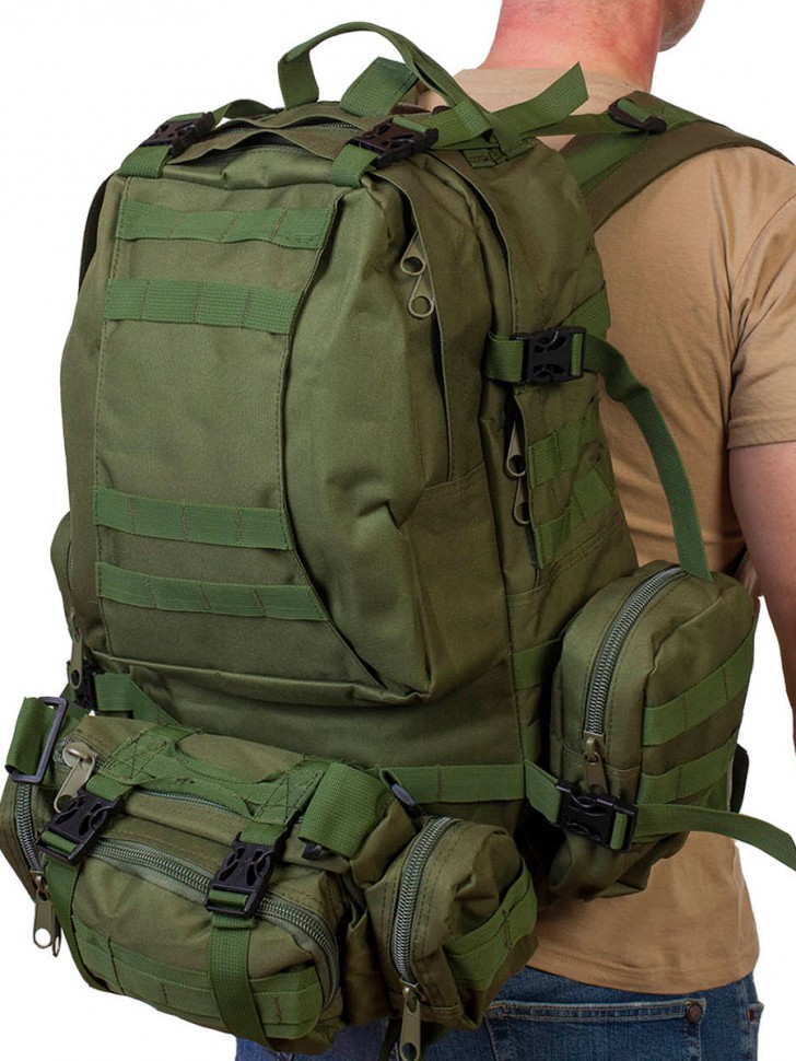 Рейдовый рюкзак US Assault 35-50 литров оливкового цвета