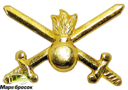 Эмблема петличная Сухопутные (Мотострелковые) войска золотистая