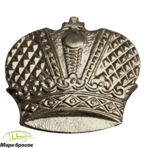 Эмблема петличная Казачества (Корона) серебристая на "усиках"