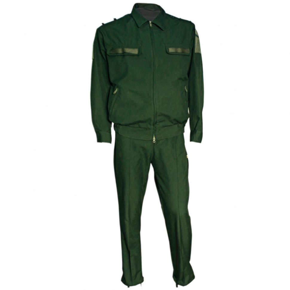 Костюм офисный облегченный для военнослужащих с длинным рукавом (габардин) зеленый