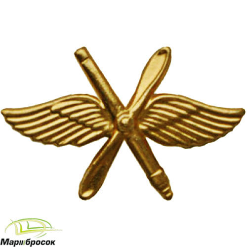 Эмблема петличная Войск ВВС и ПВО золотистая 