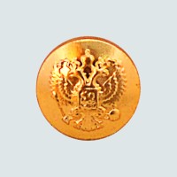 Пуговица с гербом малая без ободка металлическая (золотая)