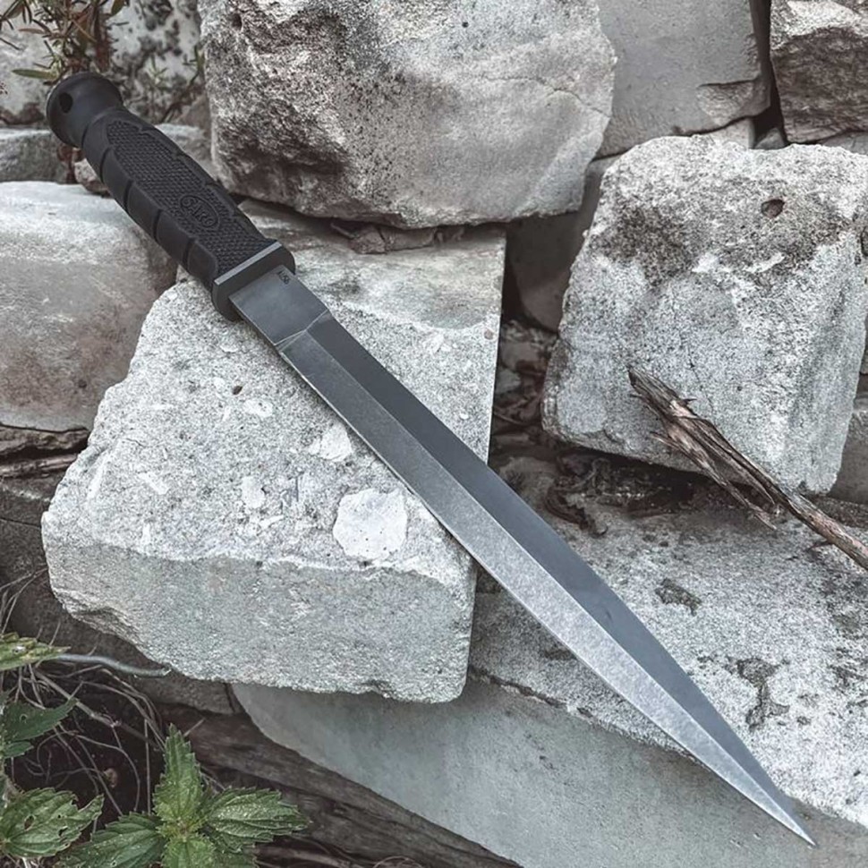 Тактический нож СТРАЙТ (AUS6, ножны из натуральной кожи)