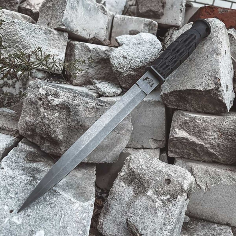 Тактический нож СТРАЙТ (AUS6, ножны из натуральной кожи)