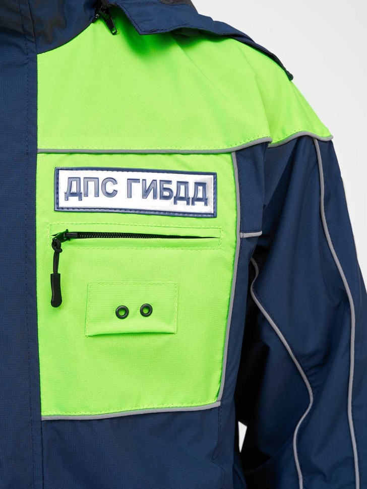 Ветровка ДПС с сигнальными вставками (микро рипстоп, мембрана)