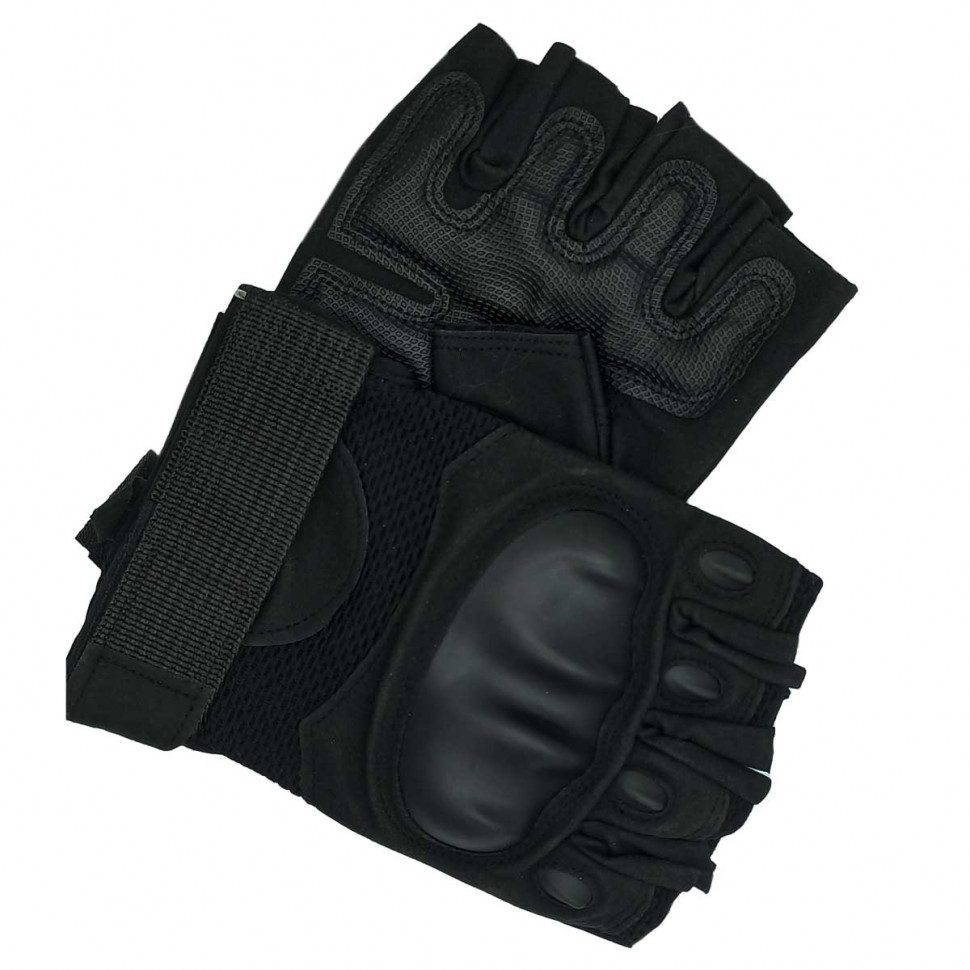 Перчатки тактические кевларовые беспалые №2 (черные)