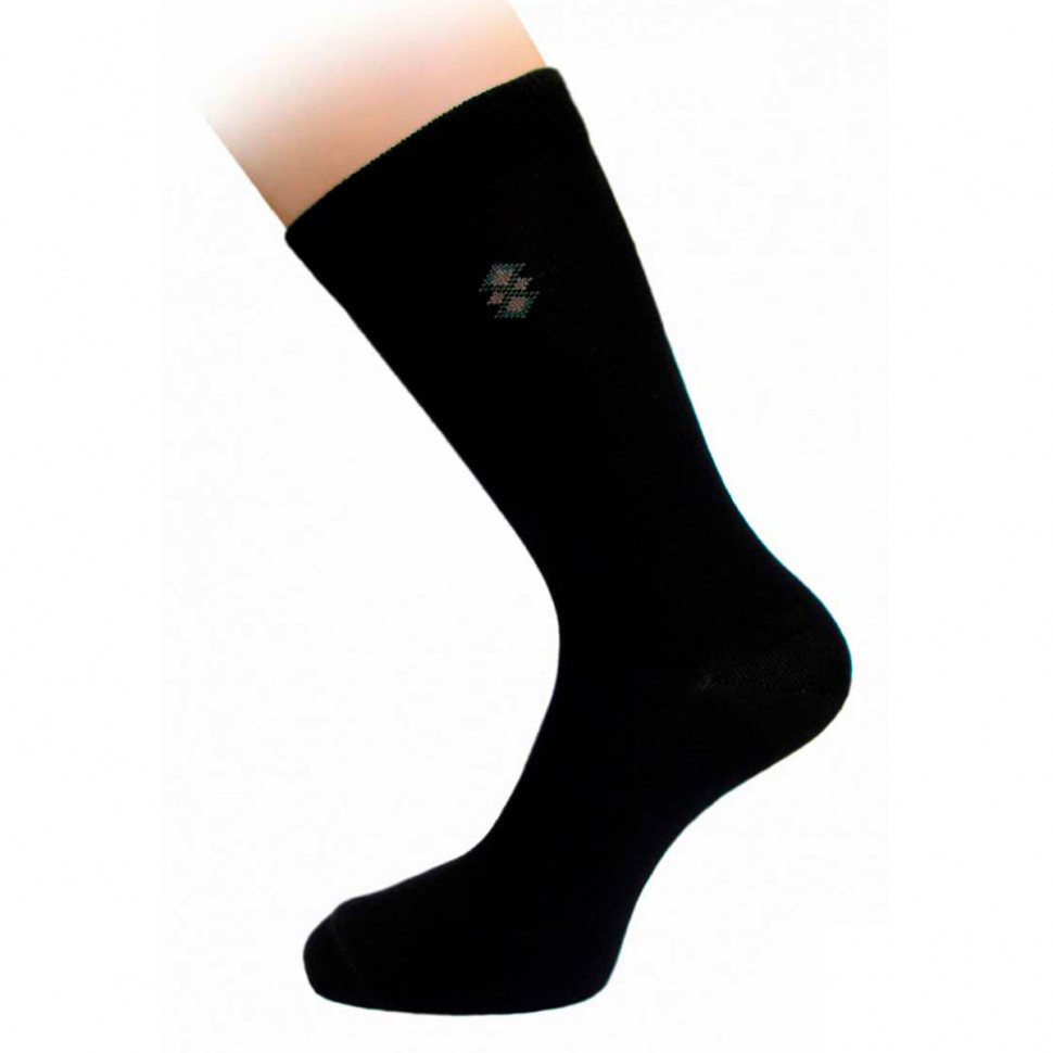 Мужские Носки Черные С Рисунком (Бамбук) С5528