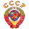 Футболка «СССР» (белая) цветной Герб Советского Союза