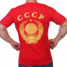 Футболка с Советской символикой (красная) Герб СССР