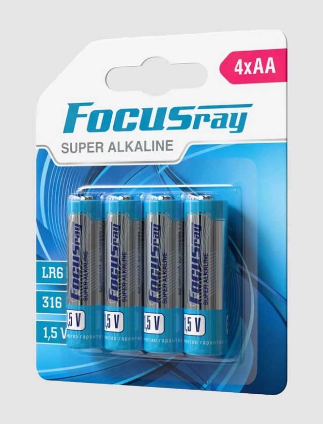 Батарейки FOCUSray SUPER ALKALINE LR6/BL4 (блистер)