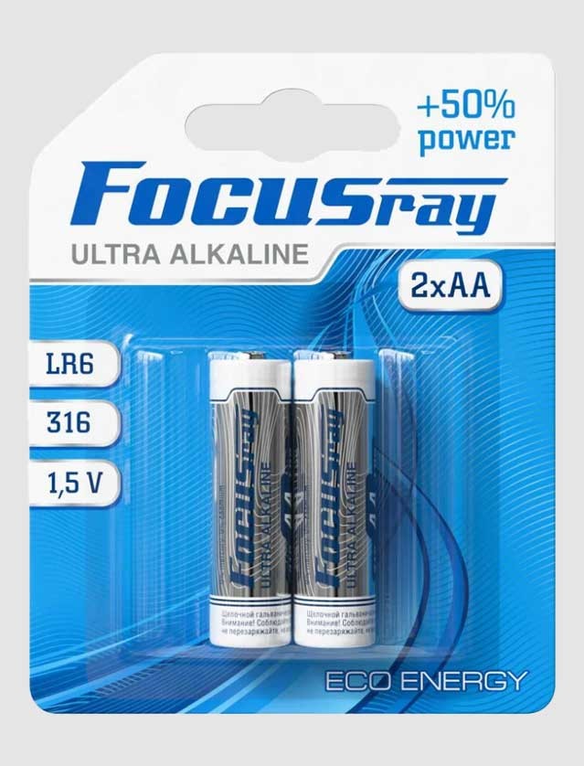 Батарейки FOCUSray ULTRA ALKALINE LR6/BL2 (блистер)