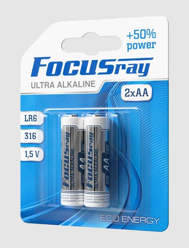 Батарейки FOCUSray ULTRA ALKALINE LR6/BL2 (блистер)