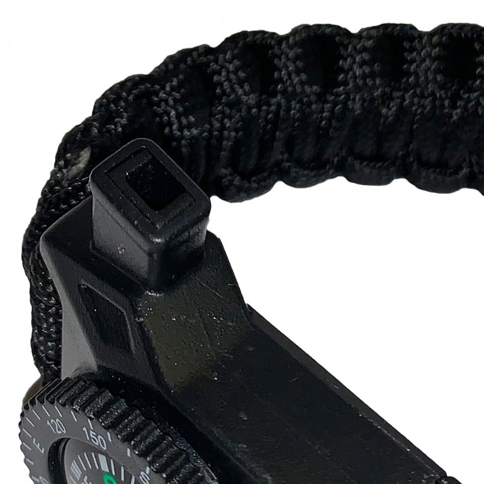 Многофункциональный черный браслет из паракордового шнура