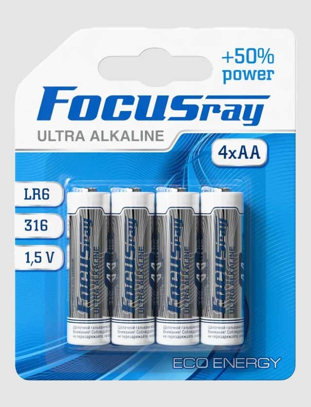 Батарейки FOCUSray ULTRA ALKALINE LR6/BL4 (блистер)