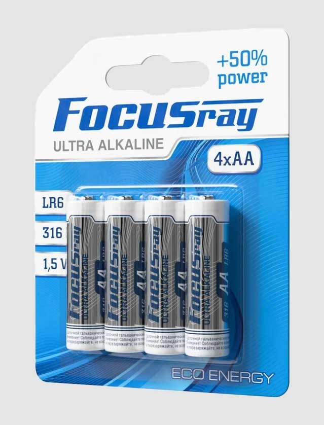 Батарейки FOCUSray ULTRA ALKALINE LR6/BL4 (блистер)