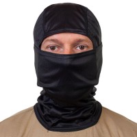 Маска-подшлемник трикотажная с одной прорезью (черная)