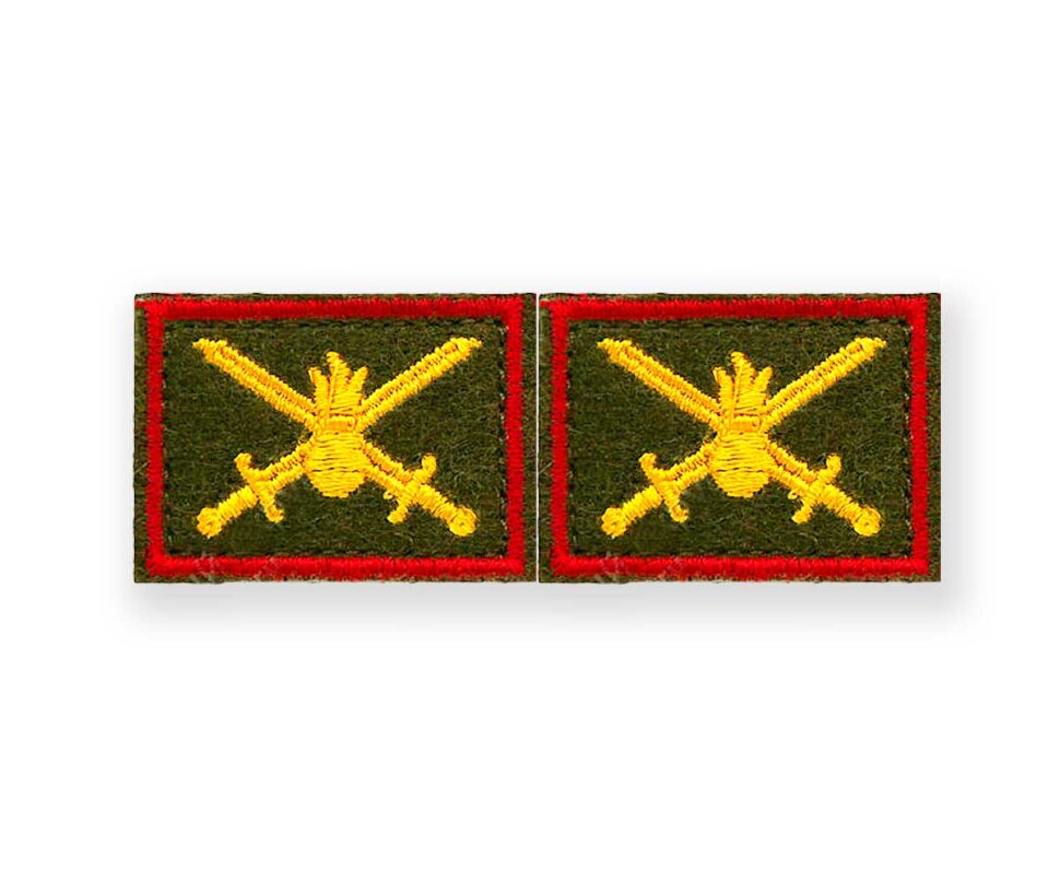 Эмблема Петличная Сухопутные Войска (Вышитая) Красный Кант