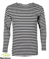 Тельняшка летняя морской пехоты с черной полосой ГОСТ (кулирка) беленая