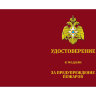 Бланк удостоверения к Медали «За Предупреждение Пожаров» (МЧС РФ)
