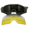 Тактические очки ГРОМ с тремя сменными линзами (олива)