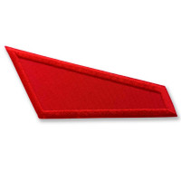 Уголок на берет красный 95х45 мм (вышитый)