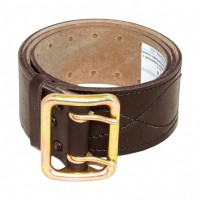 Ремень офицерский кожаный с латунной пряжкой (коричневый) 50 мм